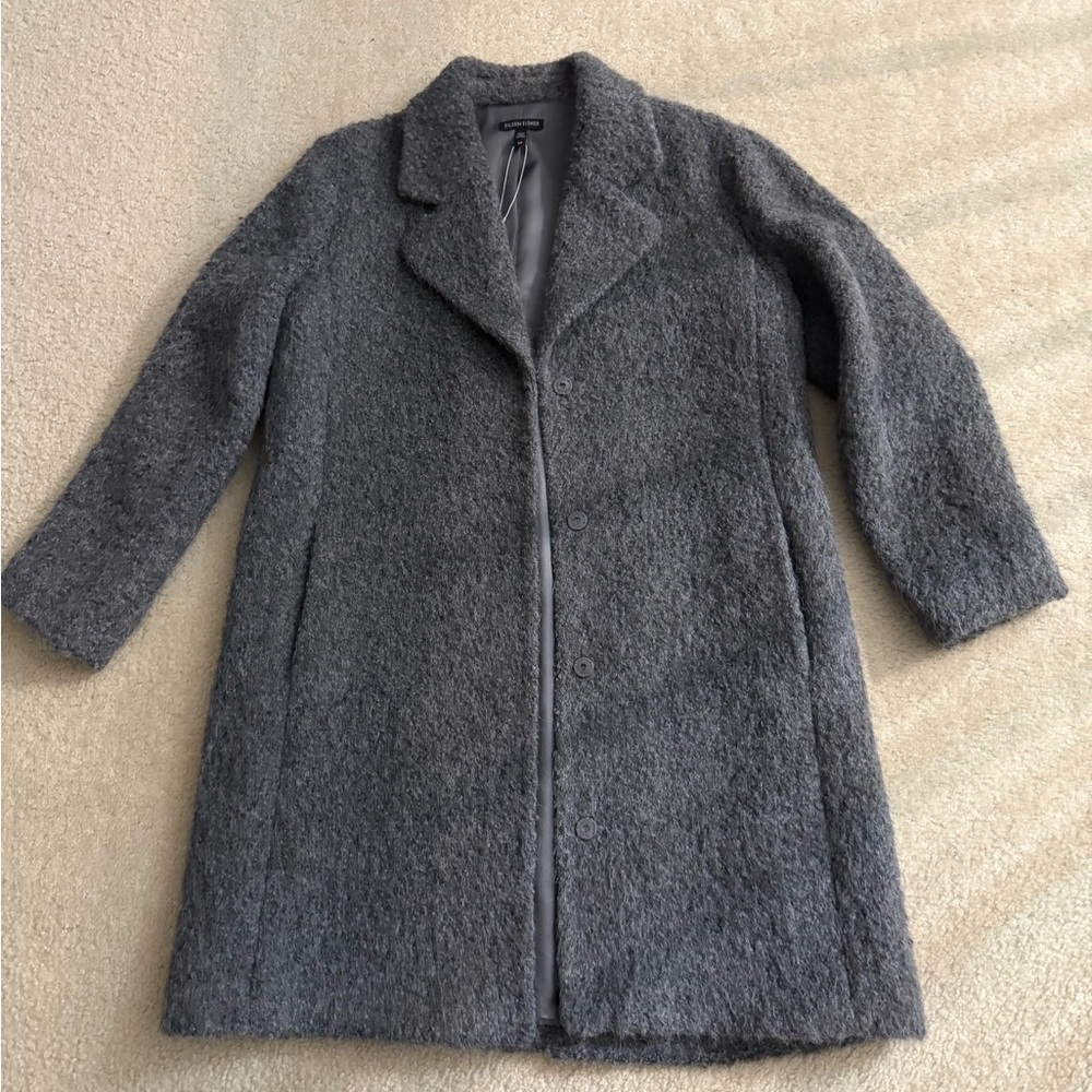 Eileen Fisher alpaca coat gray size small NWOT